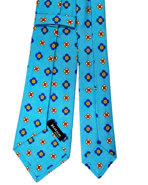 Kiton Tie Sky Blue Design - Luxury Sevenfold Necktie