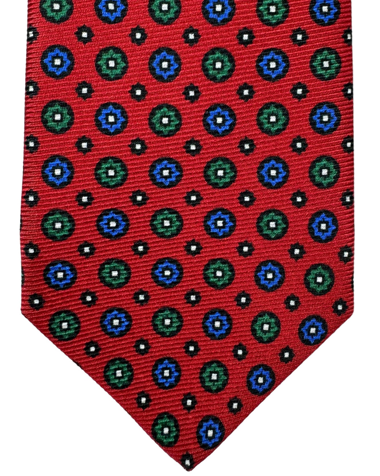 Kiton Tie Conservative Maroon Green Navy Design - Sevenfold Necktie