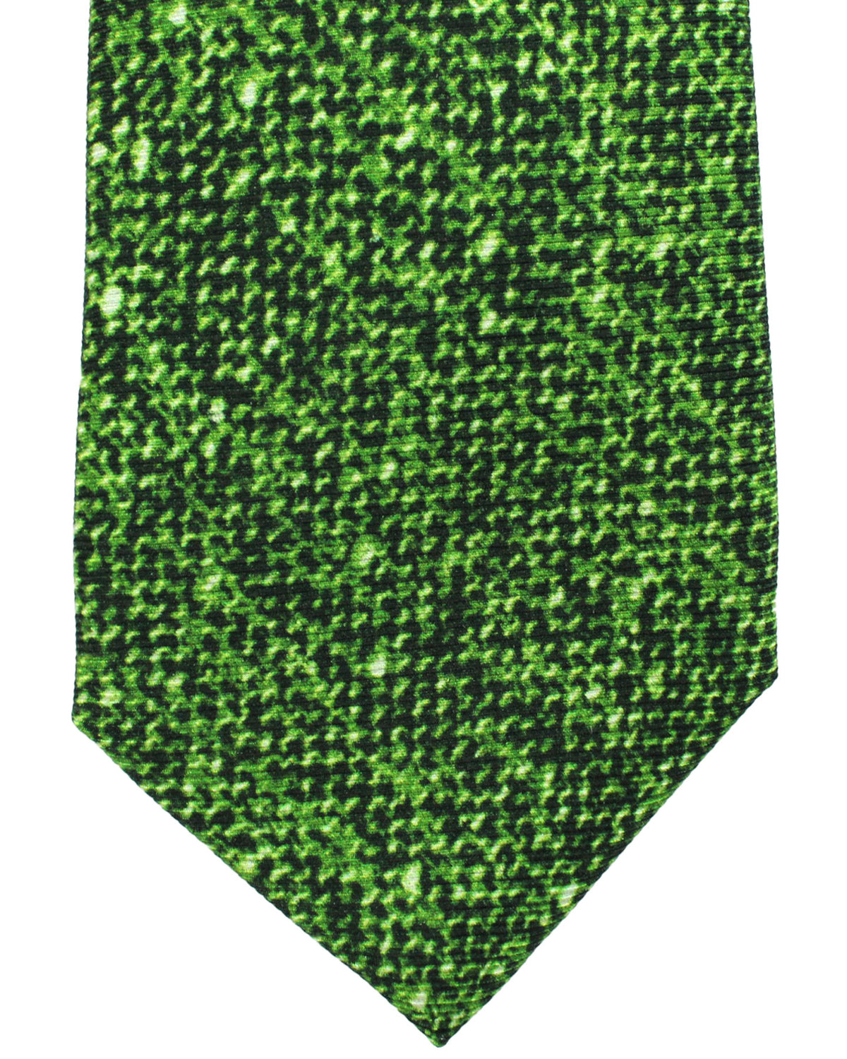 Kiton Silk Tie Green Micro Pattern Design - Sevenfold Necktie