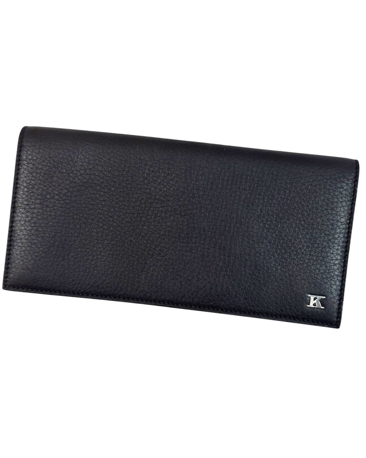 Kiton Wallet Large Dark Brown Grain Leather Men Wallet