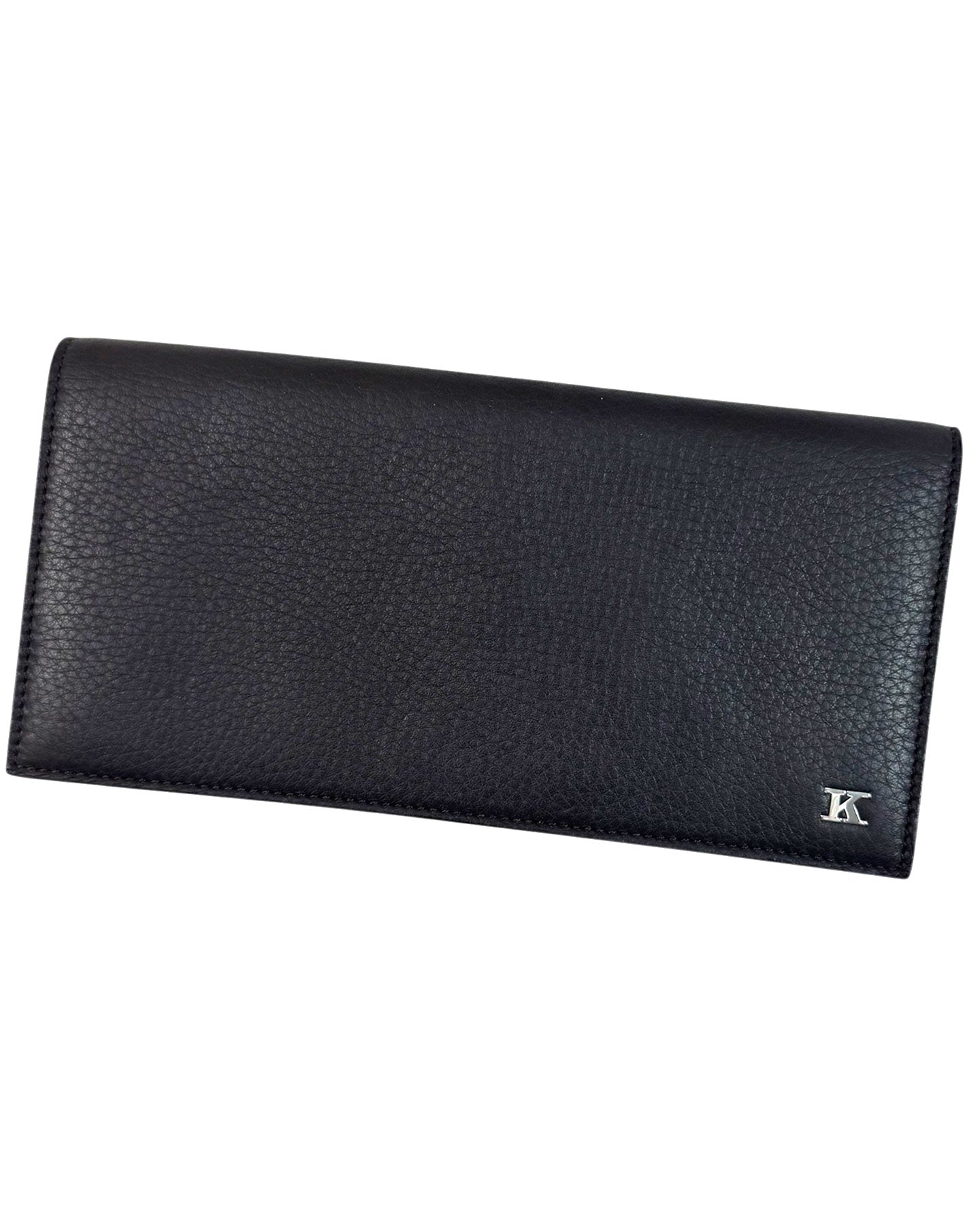 Kiton Wallet Large Dark Brown Grain Leather Men Wallet