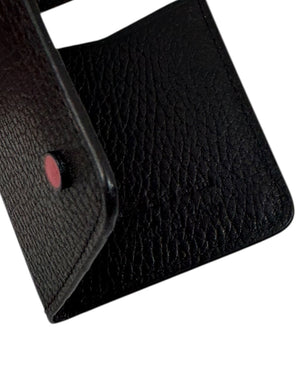 Kiton Wallet Black Grain Leather Men Wallet