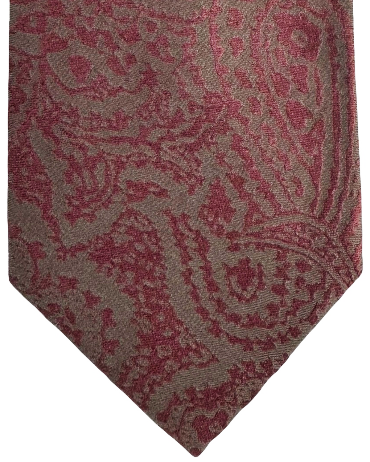 Kiton Sevenfold Texture Silk Tie Brown 