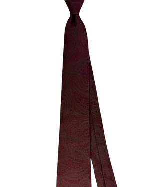 Kiton Sevenfold Texture Silk Tie Brown