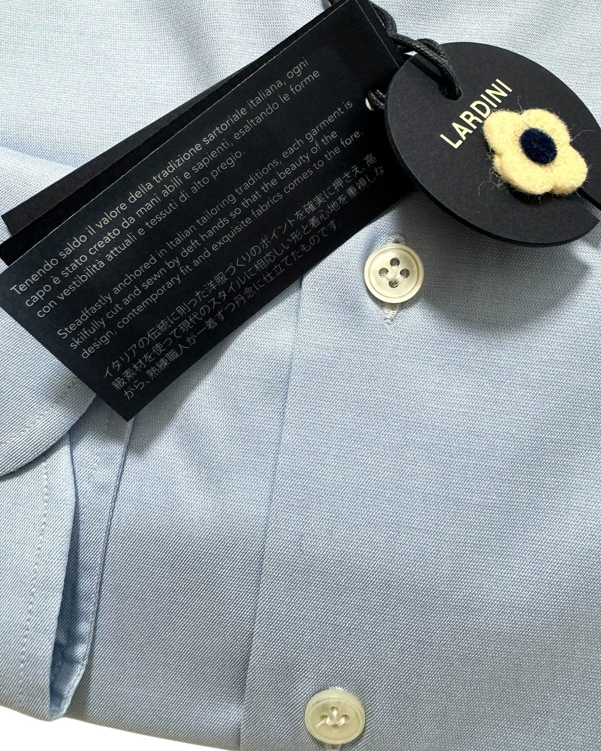 Lardini Dress Shirt Blue - Spread Collar 45 - 18 SALE