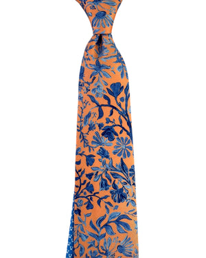 Leonard Paris Silk Tie Pink Blue Floral