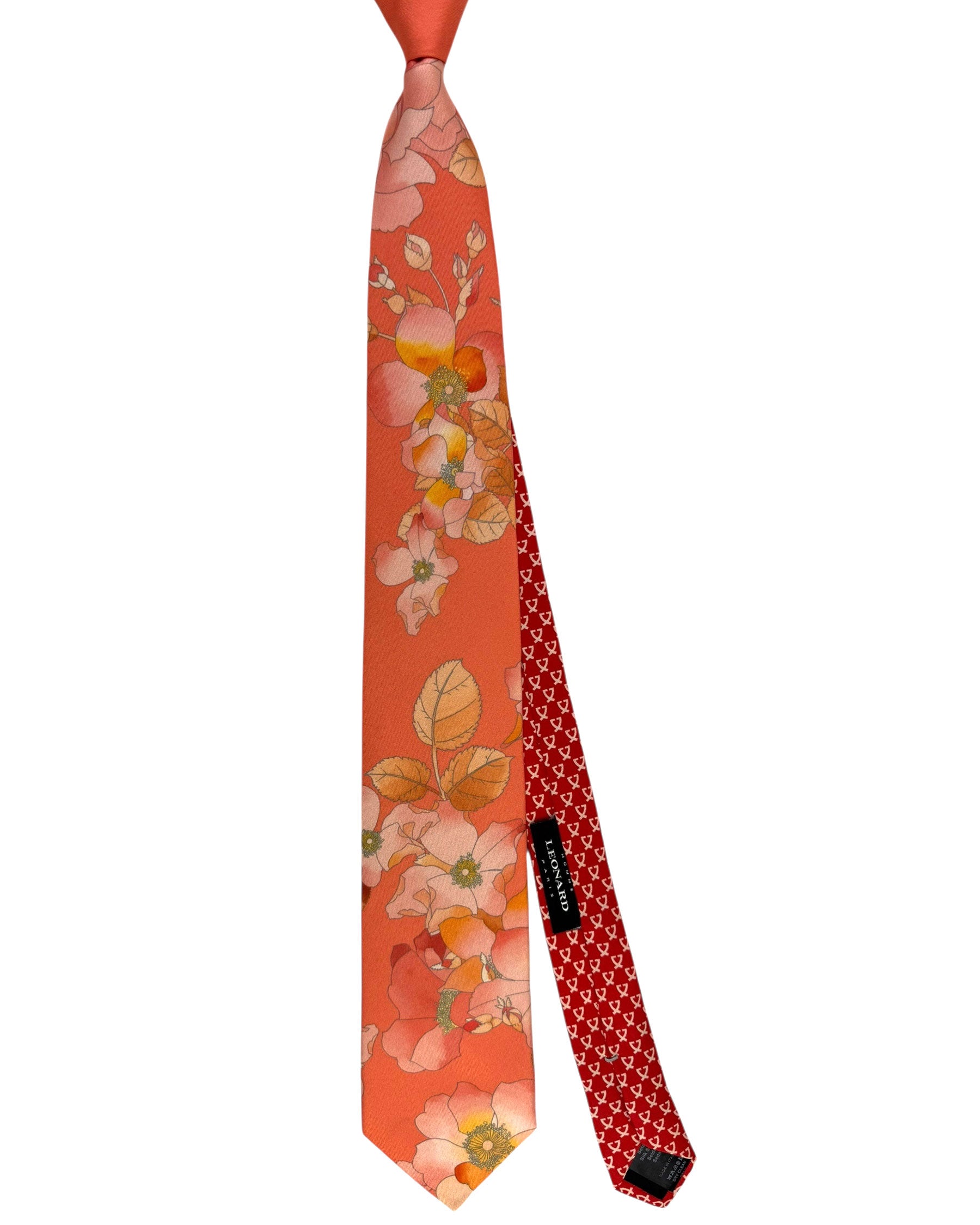 Leonard Paris Tie Peach Floral