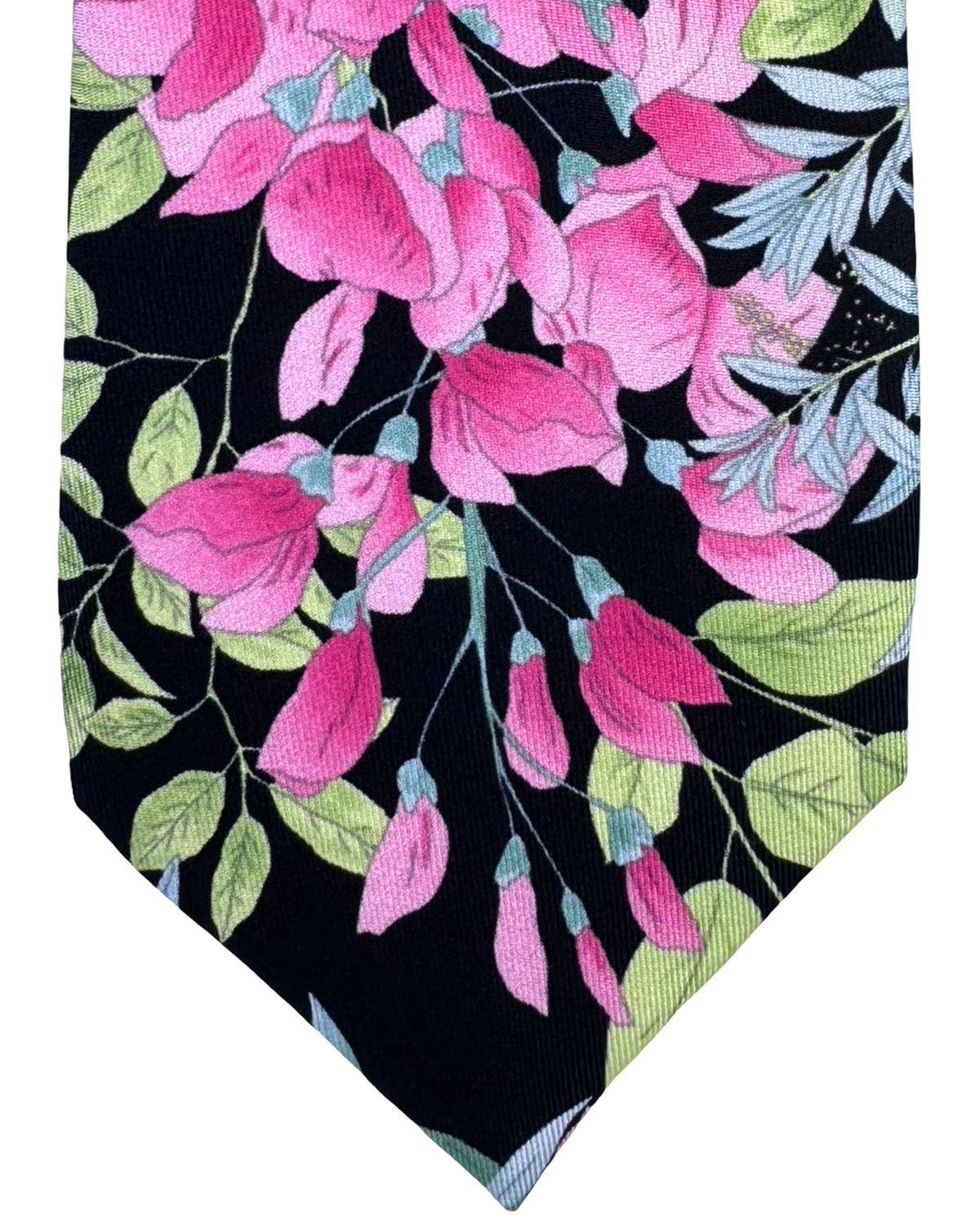 Leonard Paris Tie Black Pink Floral