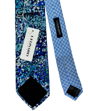 Leonard Paris Silk Tie Royal Blue Abstract Floral