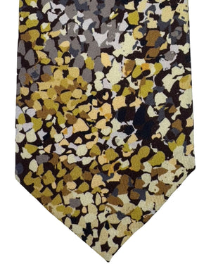 Leonard Paris Silk Tie Mustard Abstract Floral