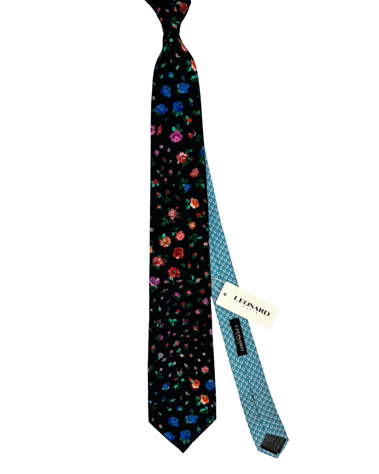 Leonard Paris Silk Tie Floral Design