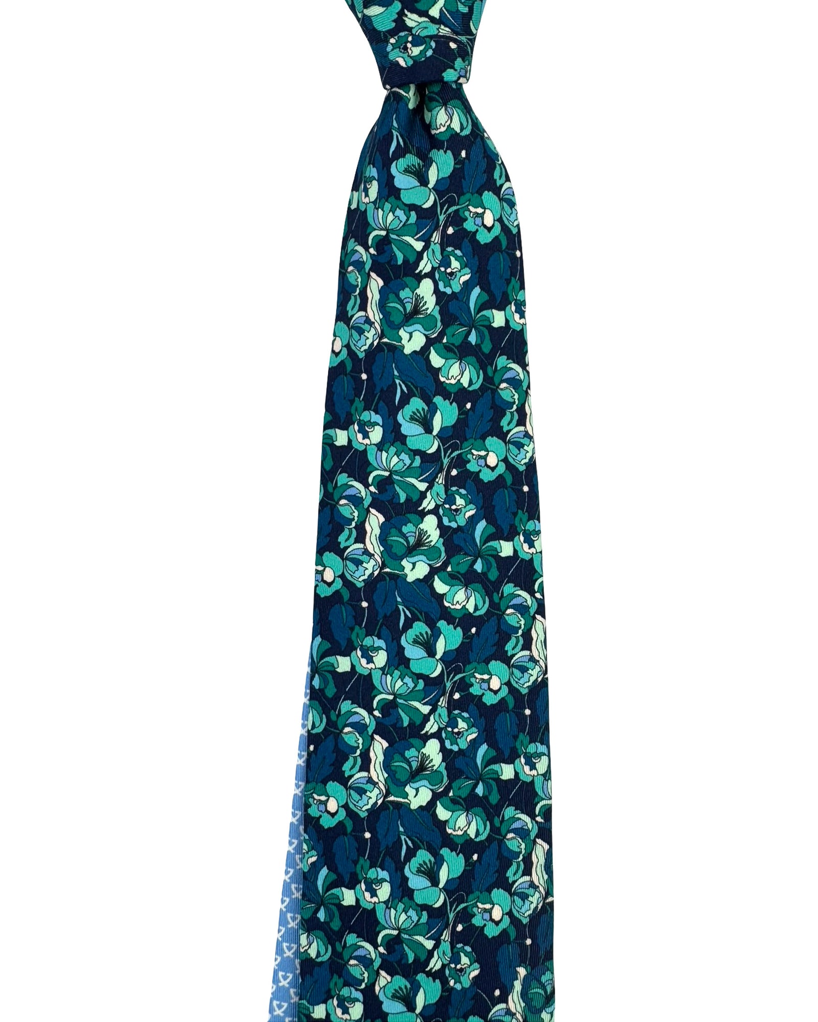 Leonard Paris Tie Navy Blue Green Floral