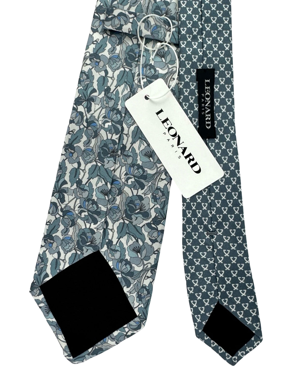 Leonard Tie Gray Floral - Leonard Paris