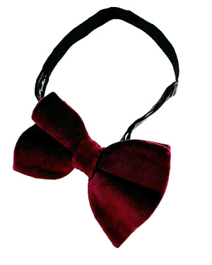 Le Noeud Papillon Bow Tie Maroon Velvet Large Butterfly