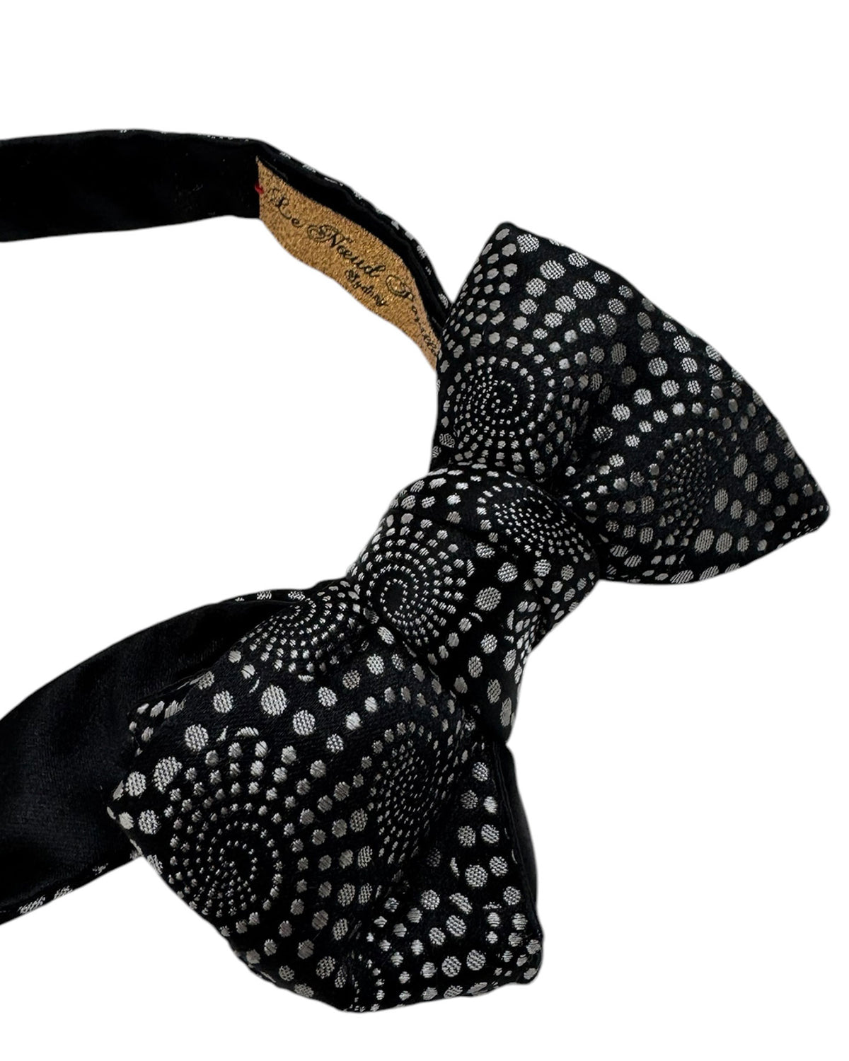 Le Noeud PapillonBow Tie Black Silver Design - Silk Self Tie Bow