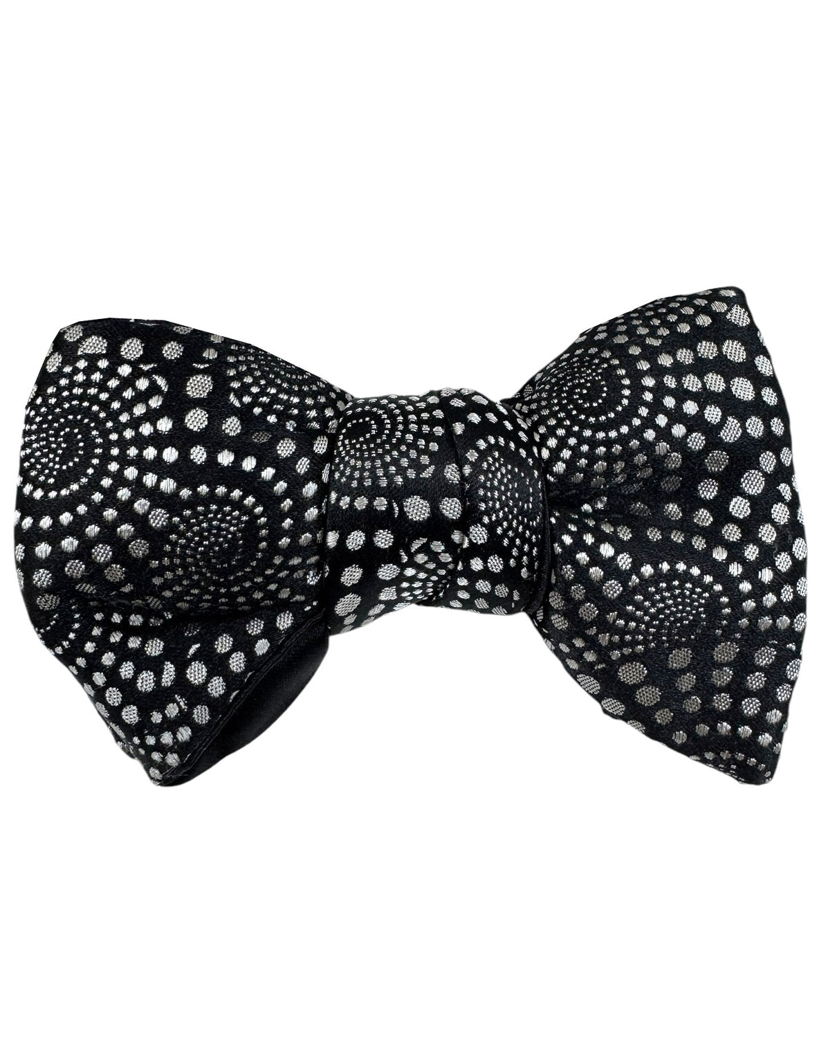 Le Noeud Papillon Bow Tie Black Silver Design - Silk Self Tie Bow