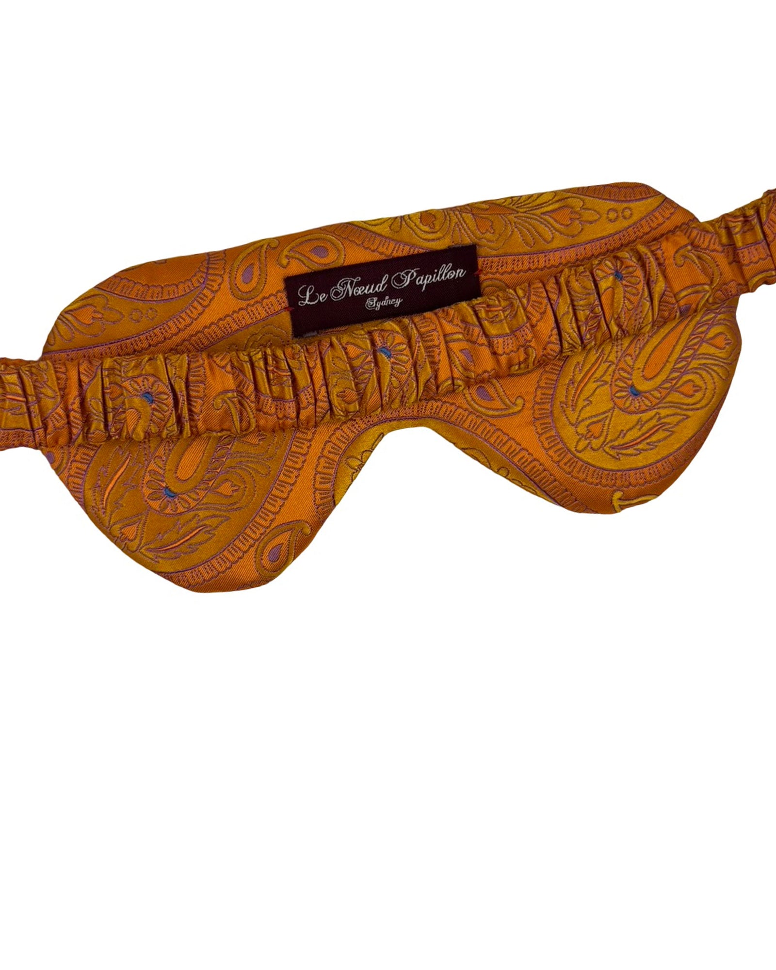 Le Noeud Papillon Silk Eye Mask Orange Design