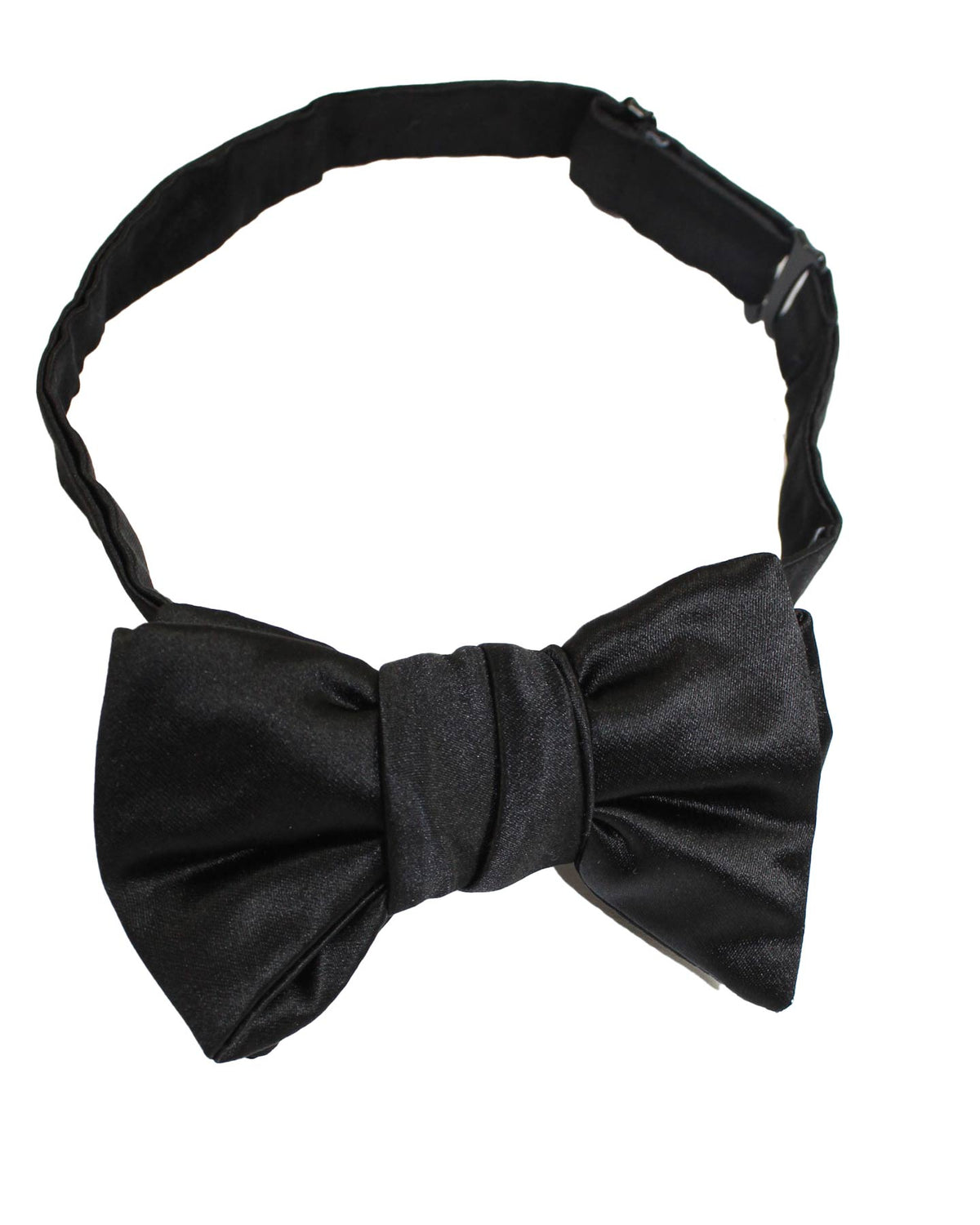 Black Satin Silk Bow Tie