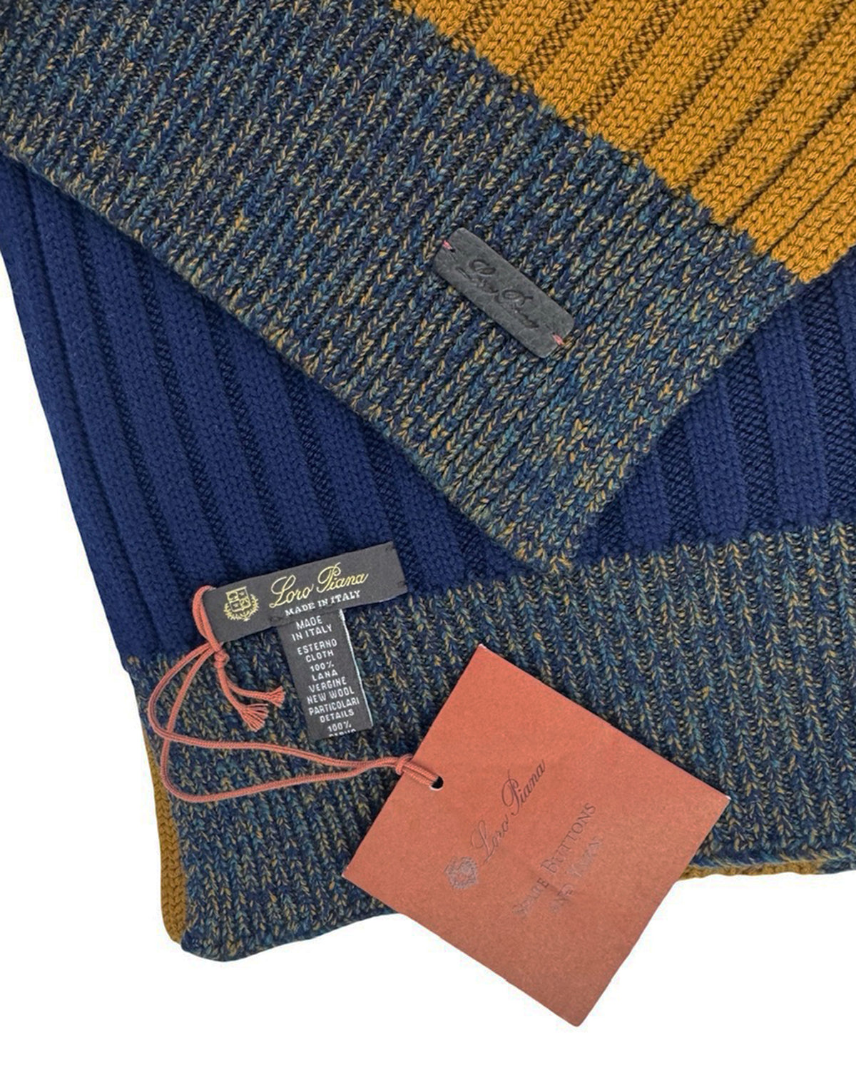 Gray Mustard Blue Scarf