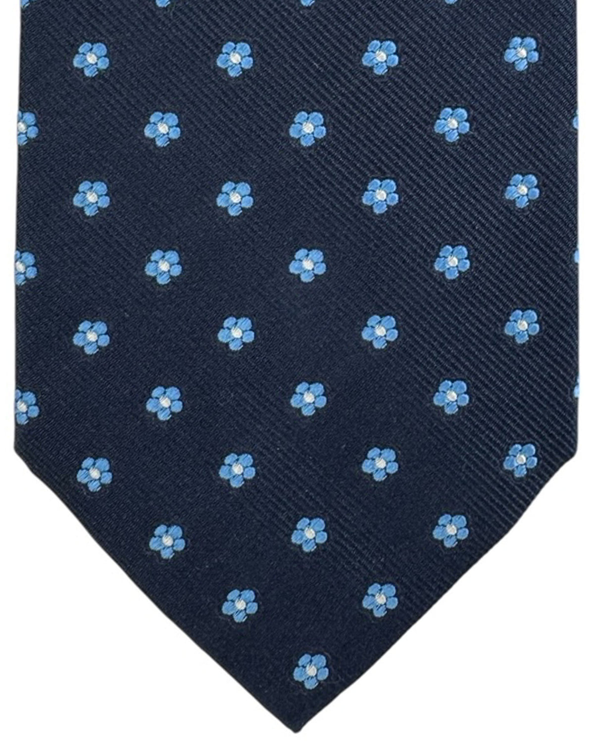 E. Marinella Navy Tie Mini Blue Flowers SALE