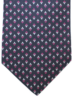 E. Marinella Tie Black Fuchsia Geometric- New Collection