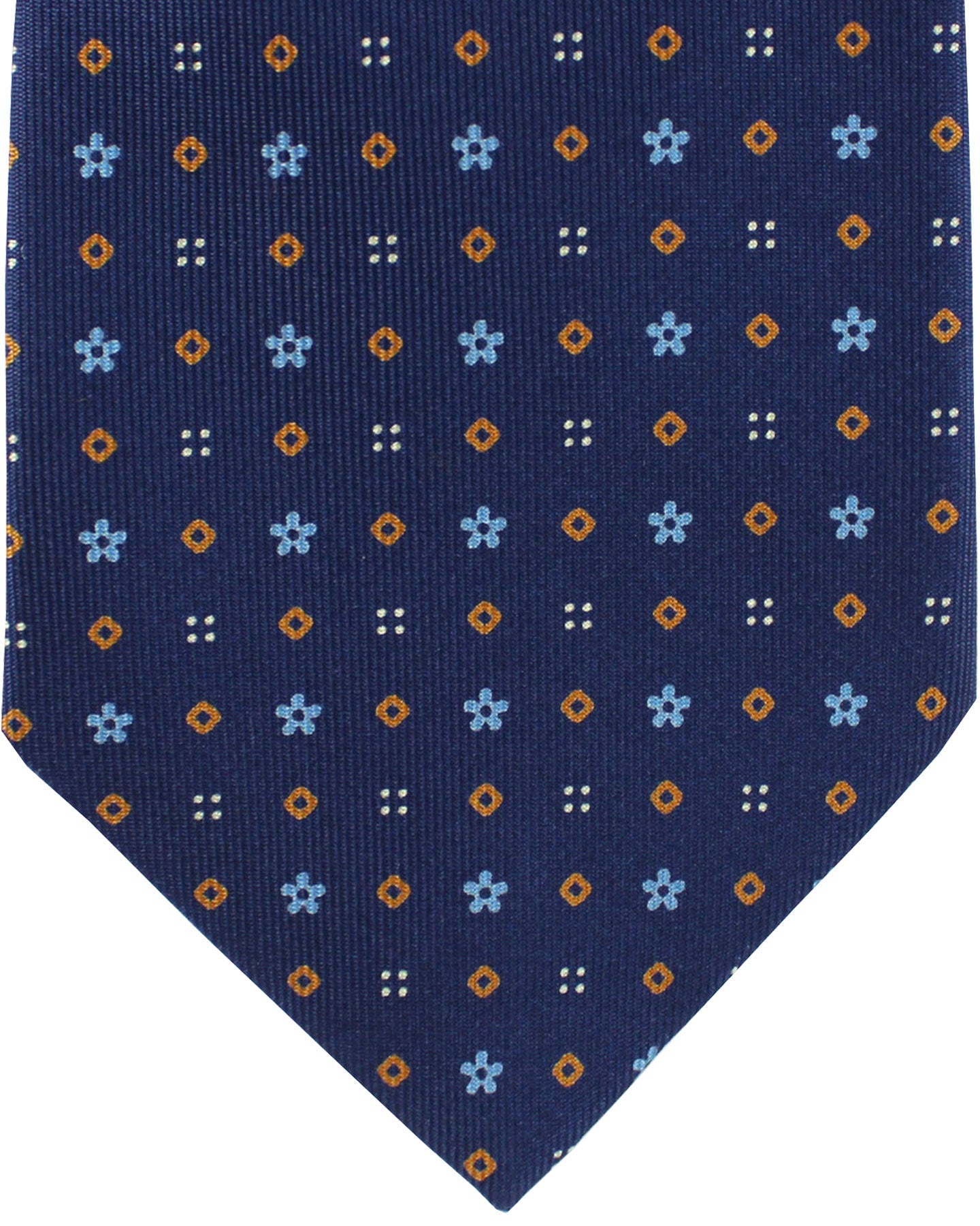 E. Marinella Tie Dark Blue Geometric Design