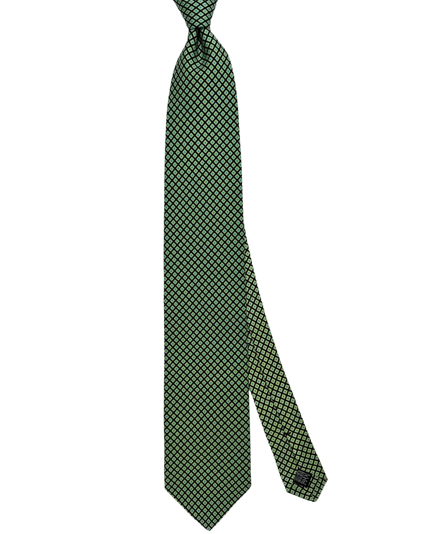 E. Marinella Tie  Dark Blue Green Blue Check Design