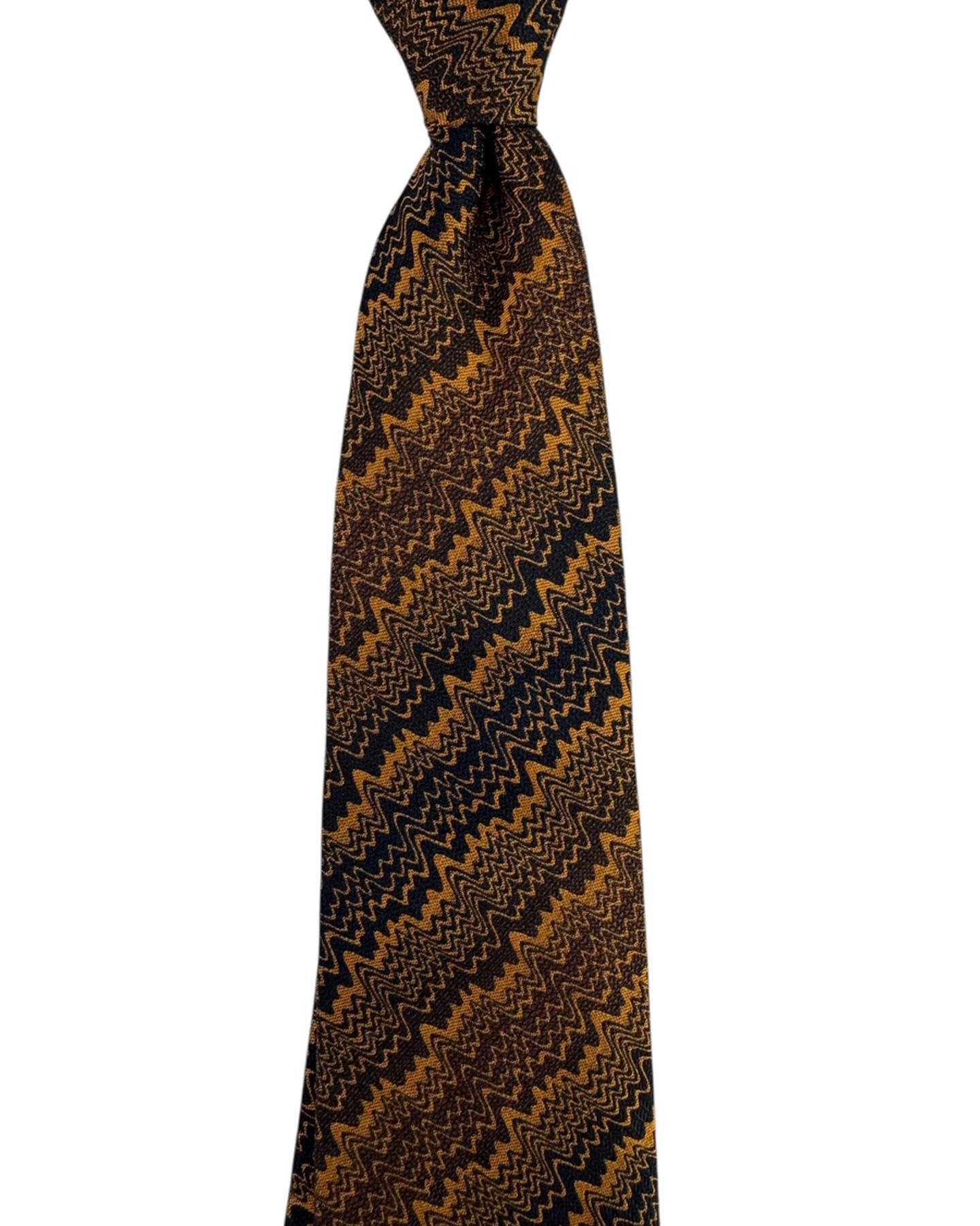 Missoni Tie Brown Zigzag Weave