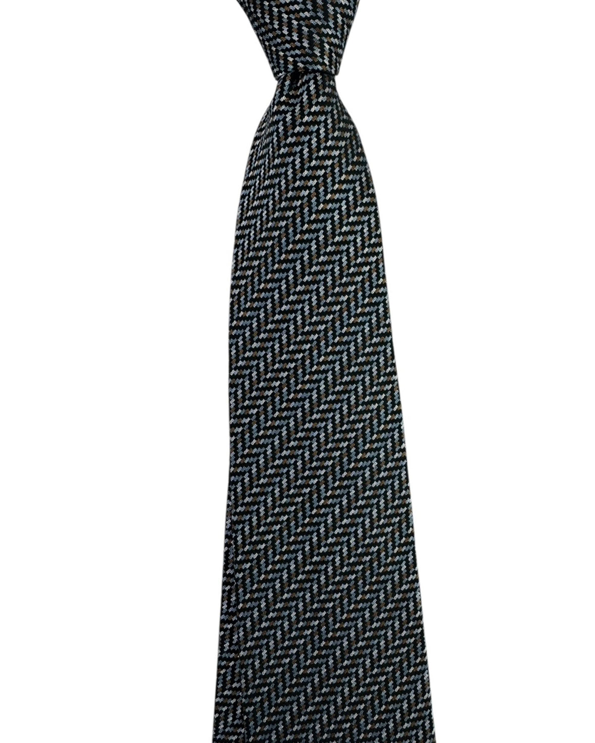 Missoni Tie Gray Blue Herringbone Tweed