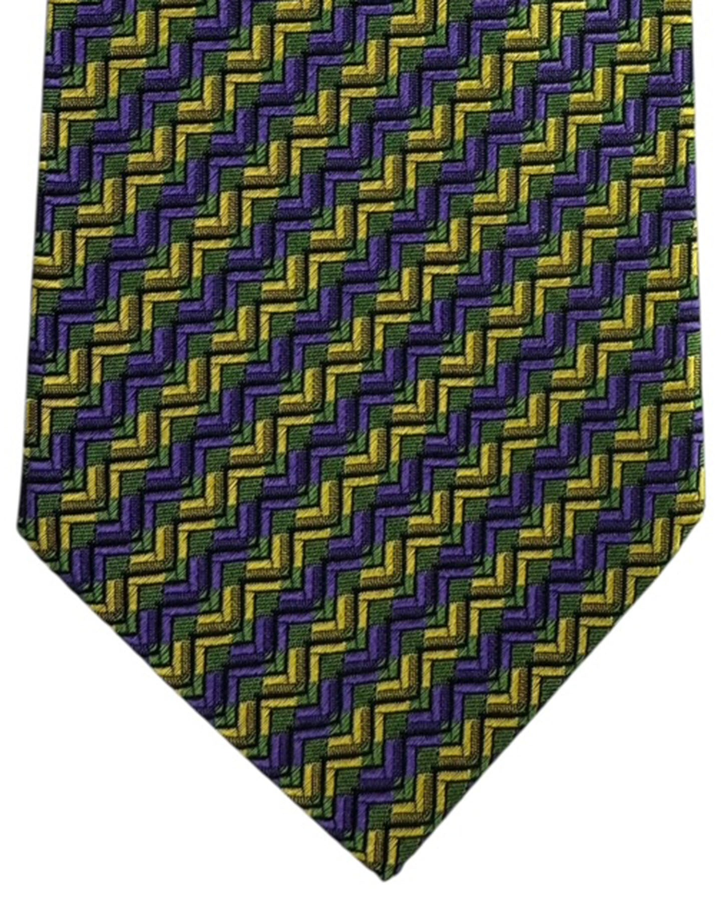 Missoni Tie Purple Green Yellow Zigzag Stripes