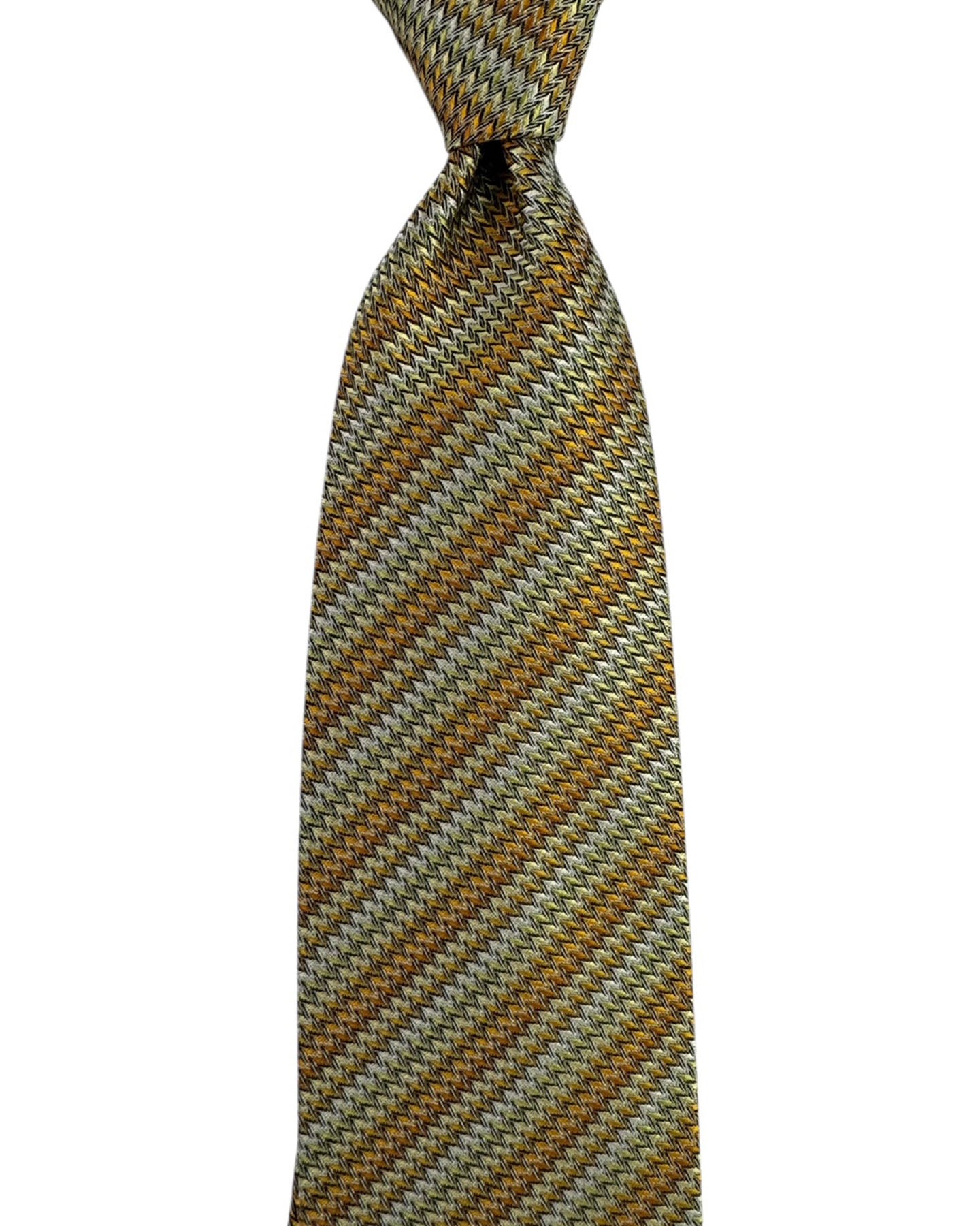 Missoni Tie Yellow and Orange Zigzag Weave