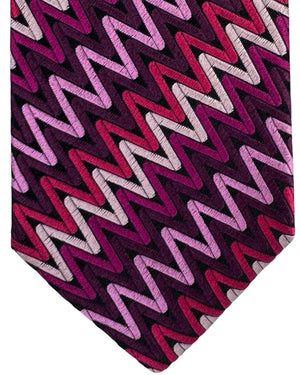 Missoni Silk Tie Pink And Purple Chevron Pattern