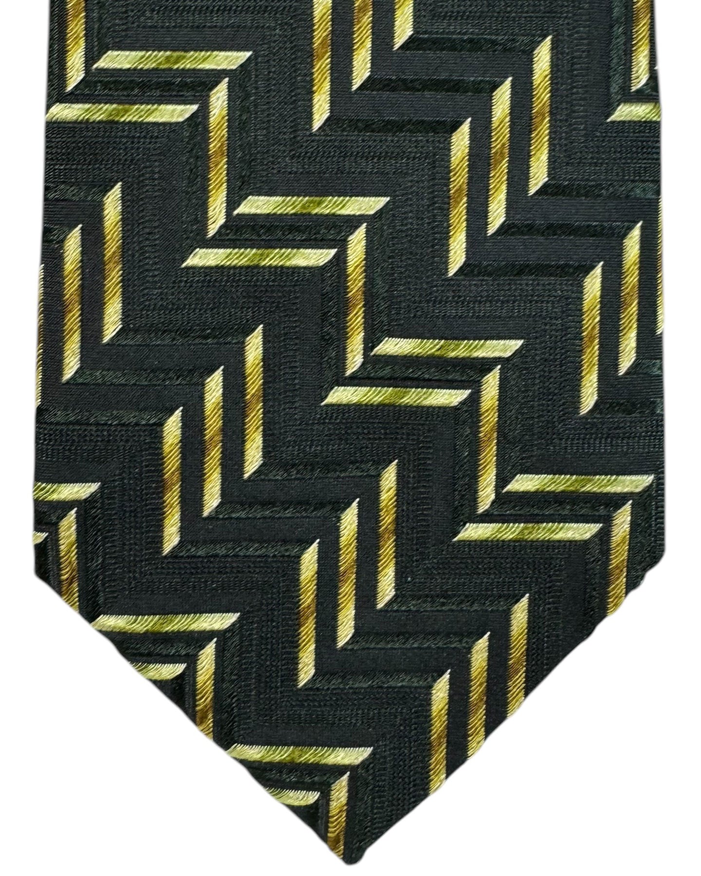 Missoni Silk Tie Green Herringbone Men Designer Necktie
