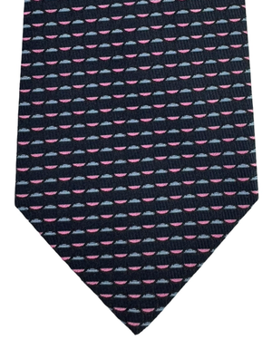 Missoni Silk Tie Black Pink Sky-Blue Dotted Stripes