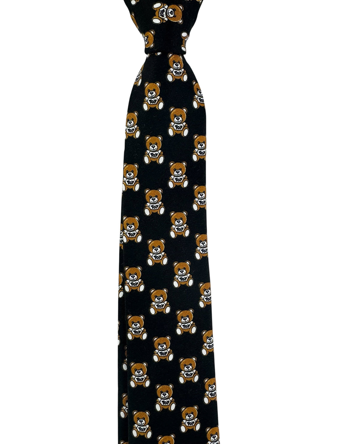 Moschino Skinny Tie Black Toy Bear Design SALE