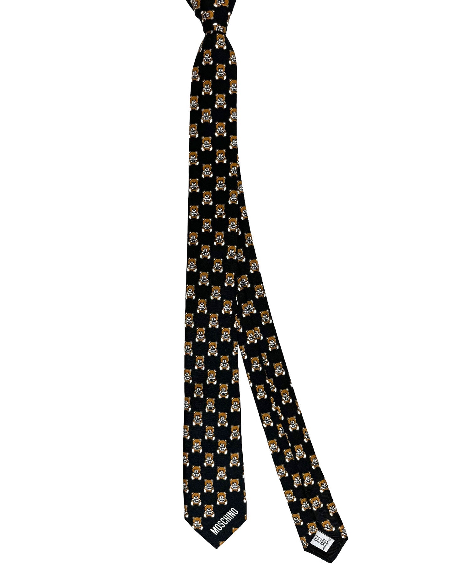 Moschino Tie Black Toy Bear Design