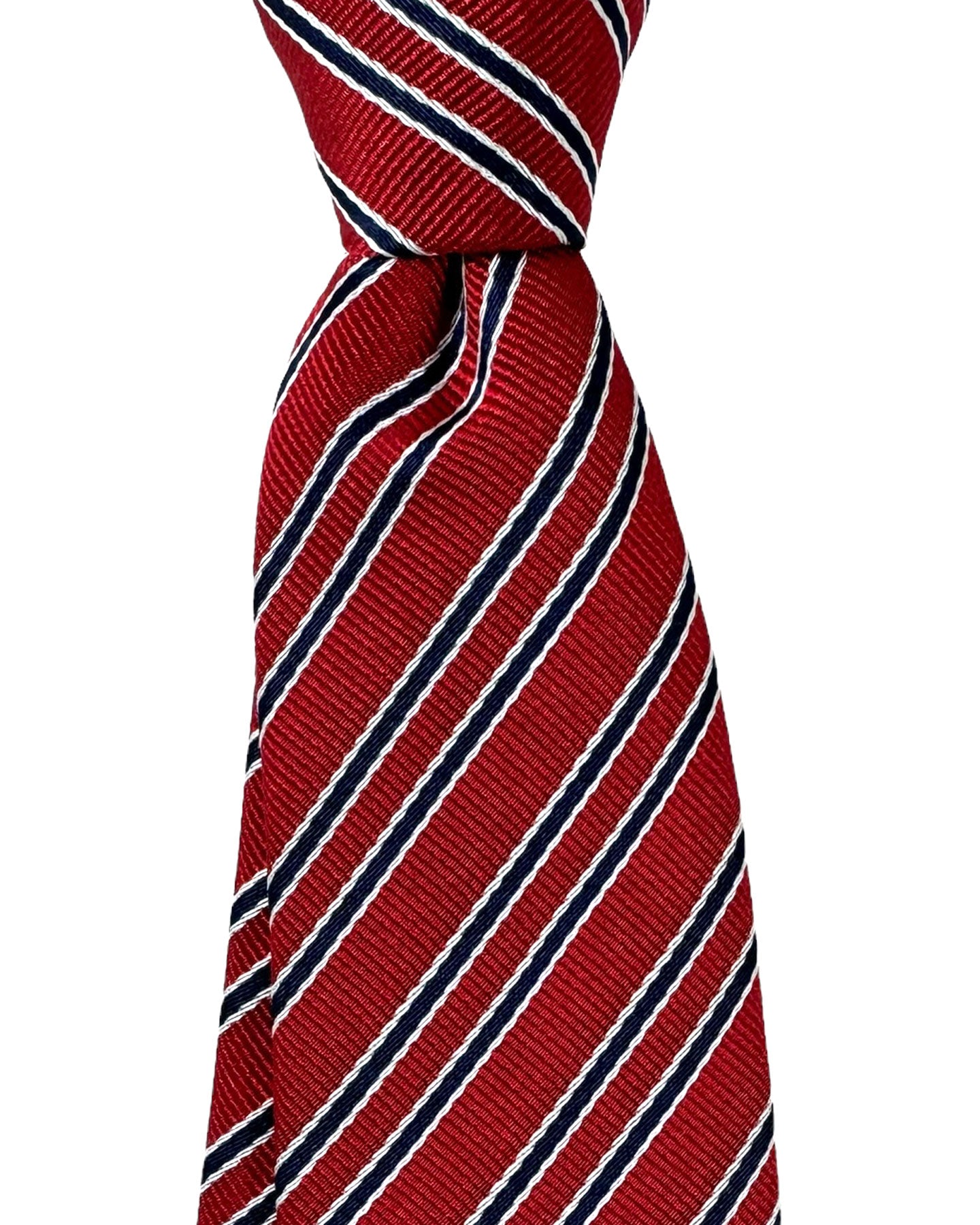 Moschino Tie Dark Red Stripes Design 