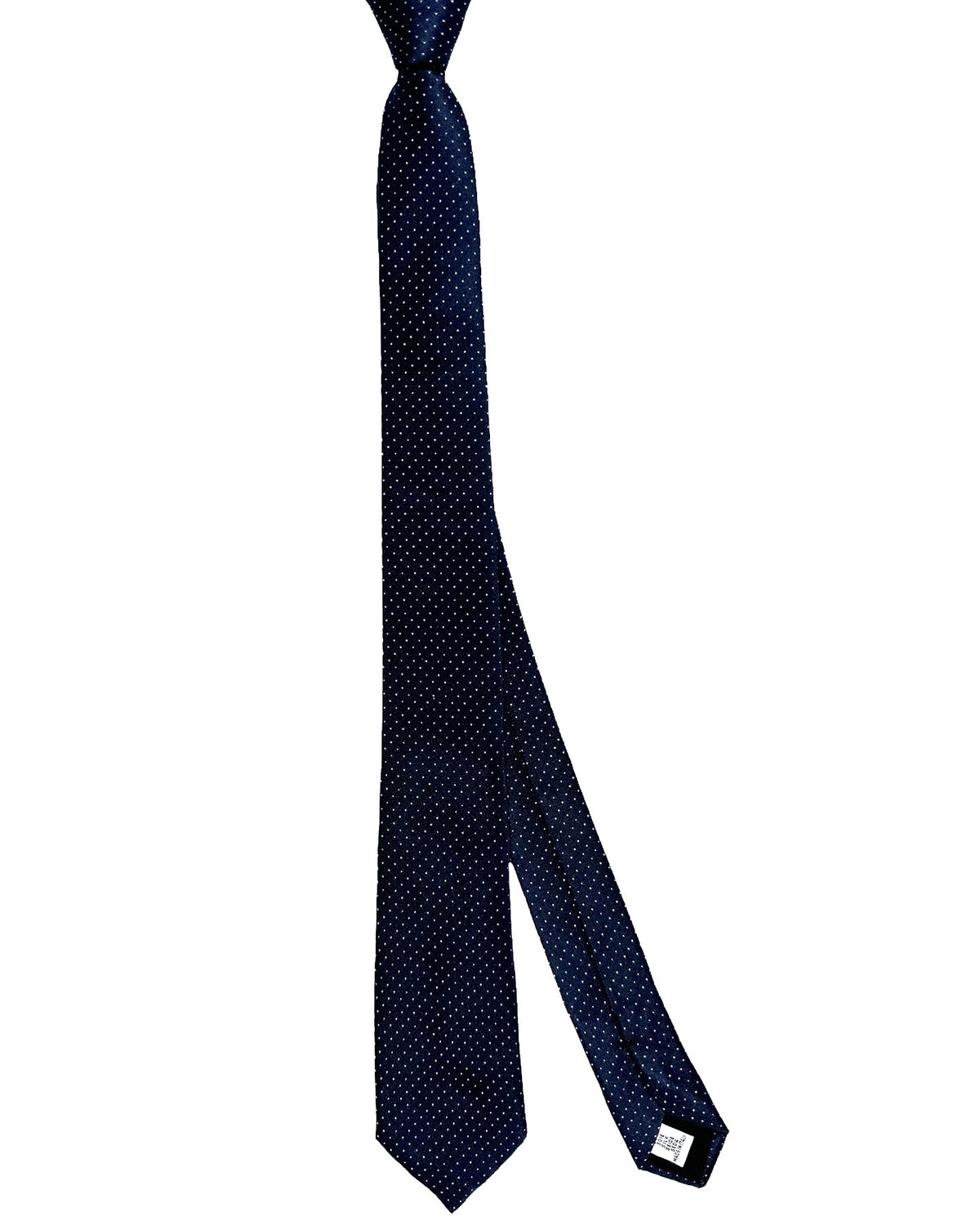Moschino Silk Tie Midnight Blue Silver Micro Dots SALE