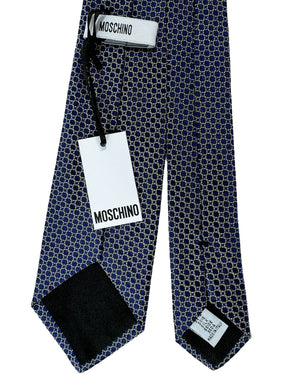 Moschino Tie Royal Blue Geometric SALE