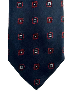 Moschino Silk Tie Classic Navy Geometric Design