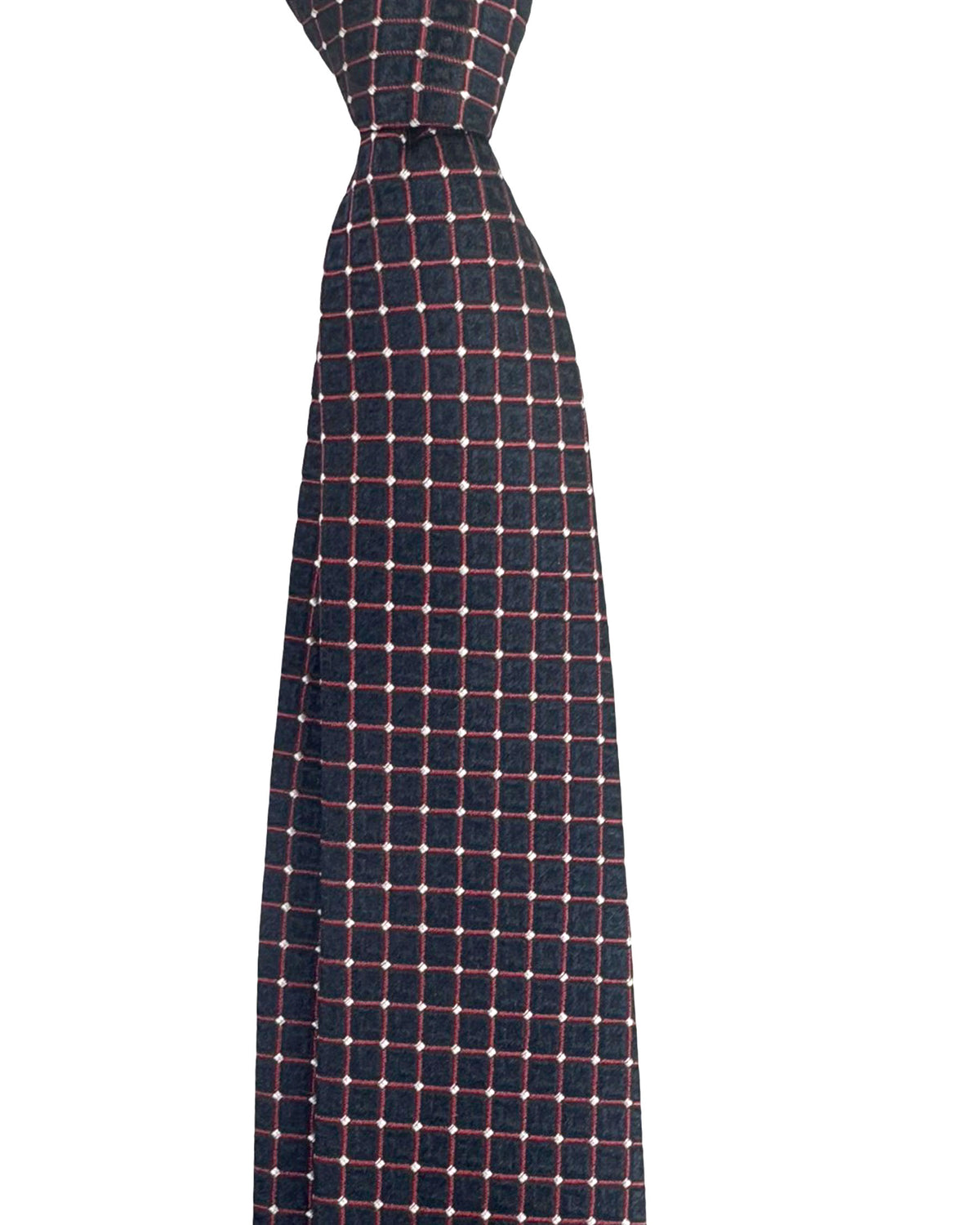Moschino Silk Tie Midnight Blue Check - Hand Made In Italy