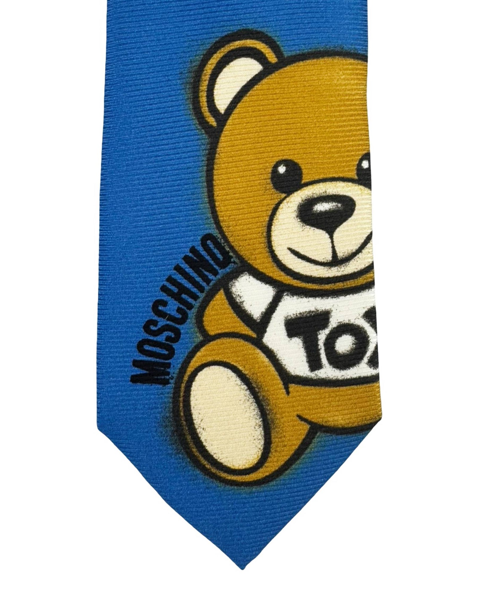 Moschino Silk Tie Blue Toy Bear Design