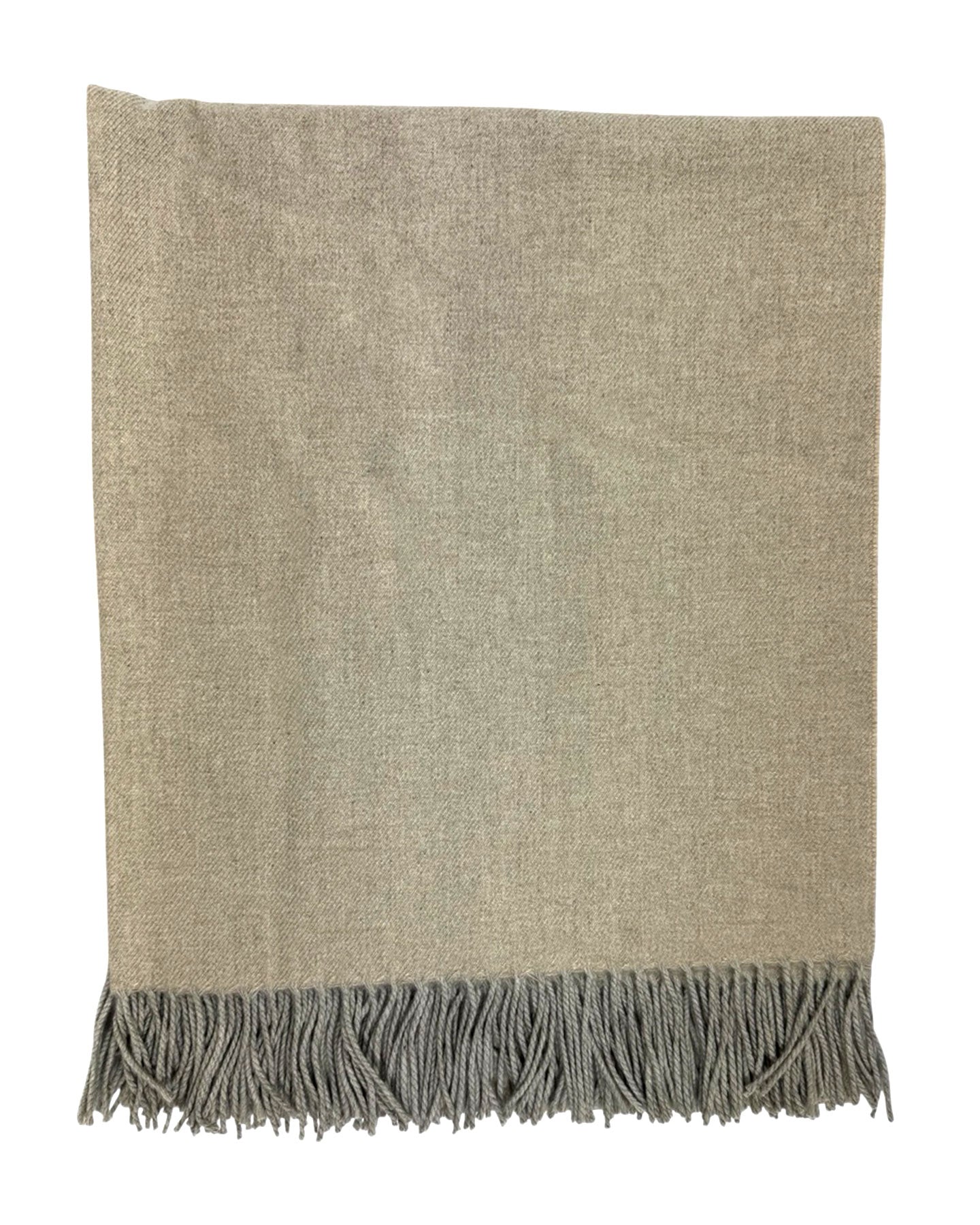 Tessitura Di Novara Cashmere Throw Blanket Beige Gray 
