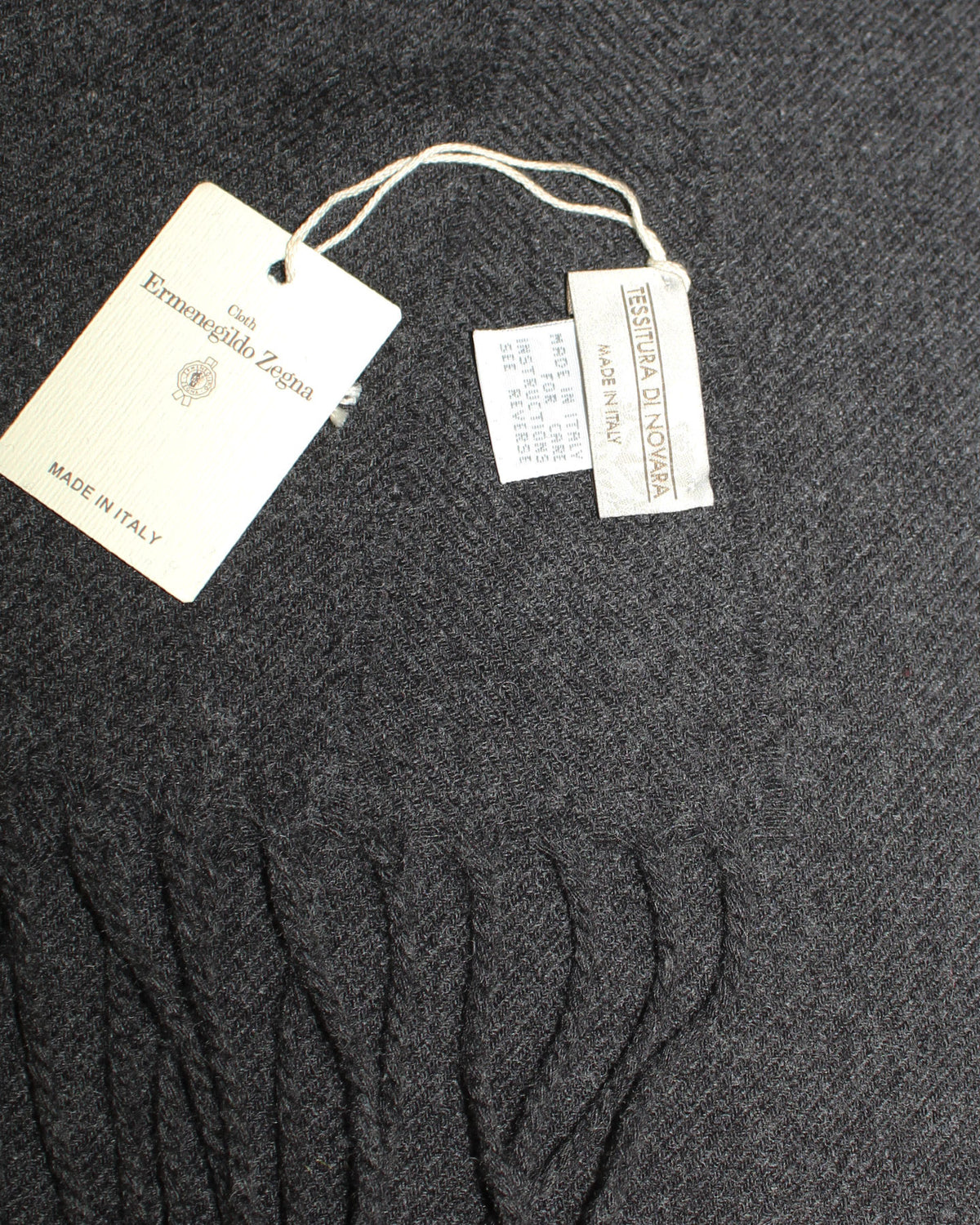 Tessitura Di Novara Cashmere Throw Blanket Dark Gray - Zegna Fabrics SALE