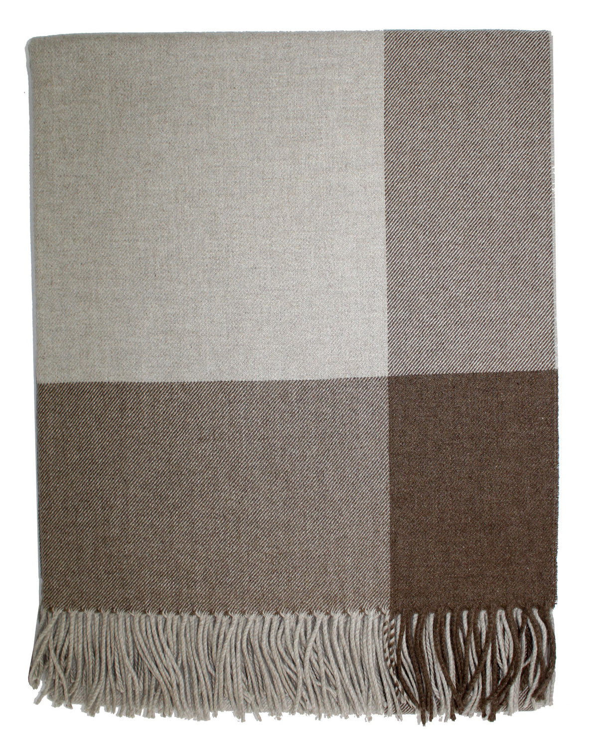 Tessitura Di Novara Cashmere Throw Blanket Brown Beige - Zegna Fabrics SALE