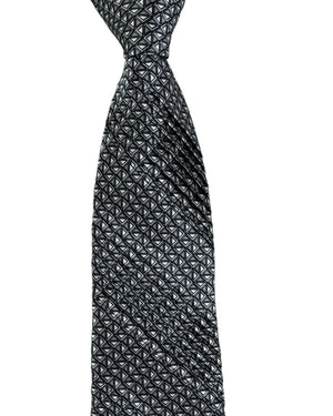 Vitaliano Pancaldi Pleated Silk Tie Black Textured Prism