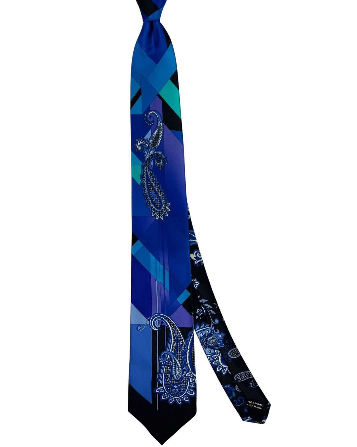 Vitaliano Pancaldi Tie Blue Royal Blue Paisley Design