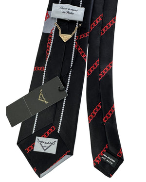 Vitaliano Pancaldi Tie Black And Gold Baroque Chain