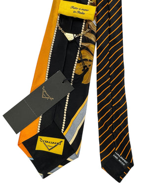 Vitaliano Pancaldi Tie Golden Tropical Bloom