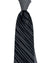 Vitaliano Pancaldi Pleated Silk Tie Black Gray-Silver Striped